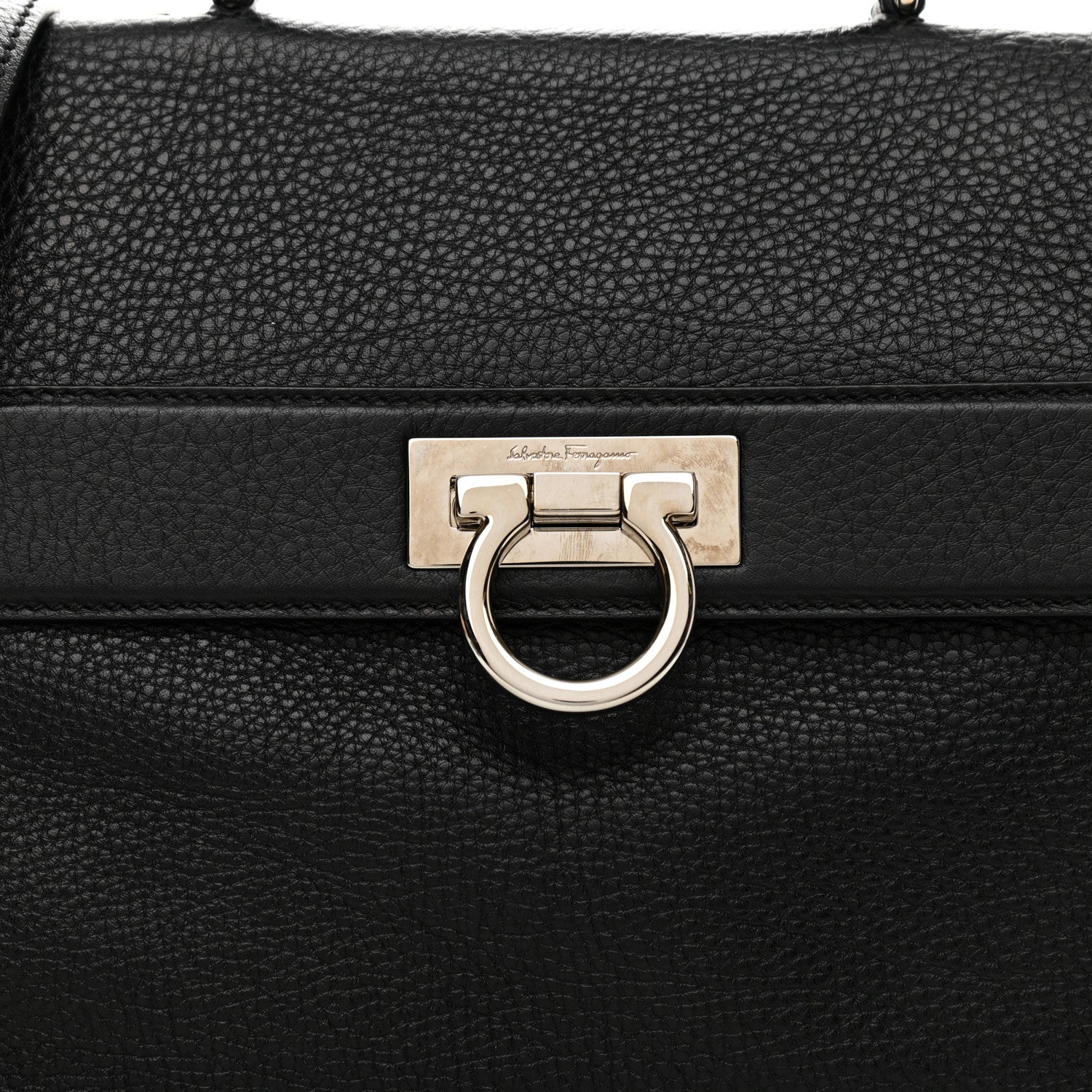 Salvatore Ferragamo Calfskin Sofia Shoulder Bag Black 7 of 10