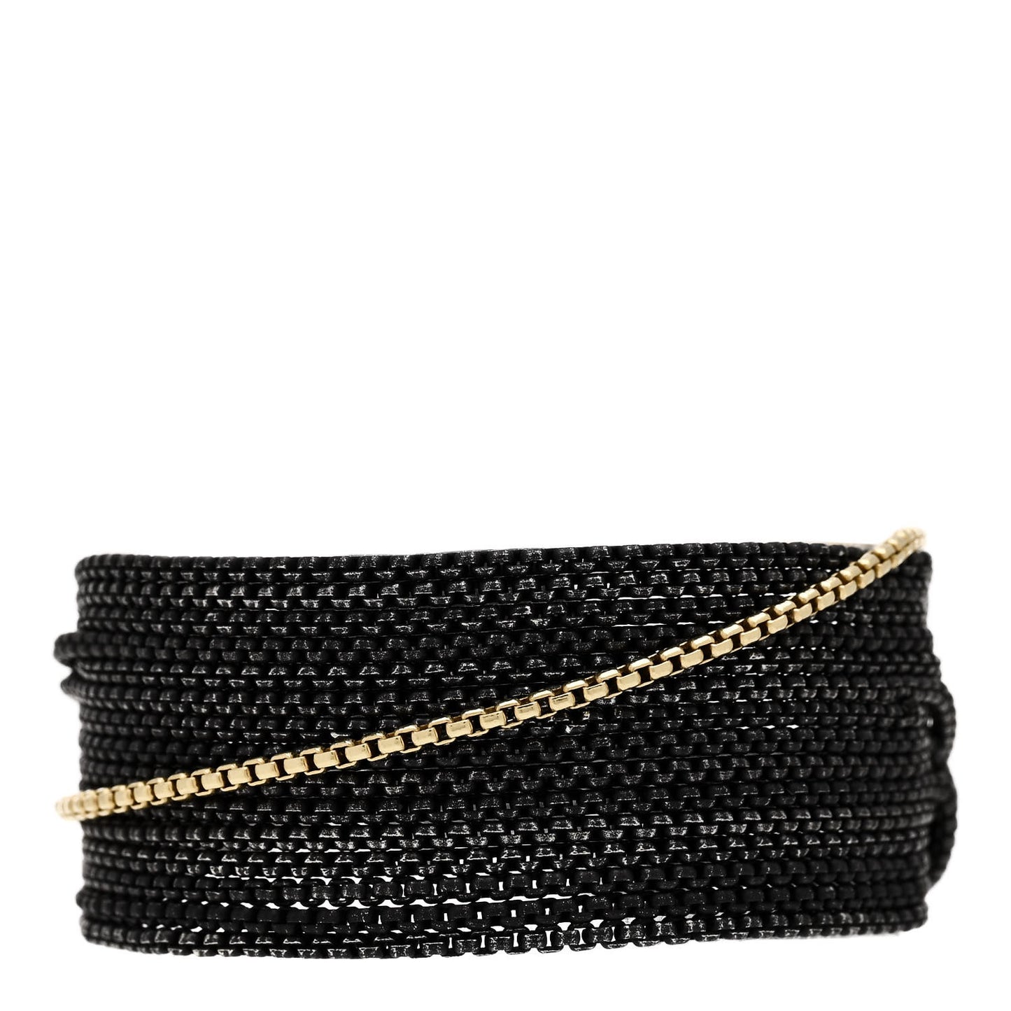 Darkened Sterling Silver 18K Yellow Gold Multi-Chain Bracelet