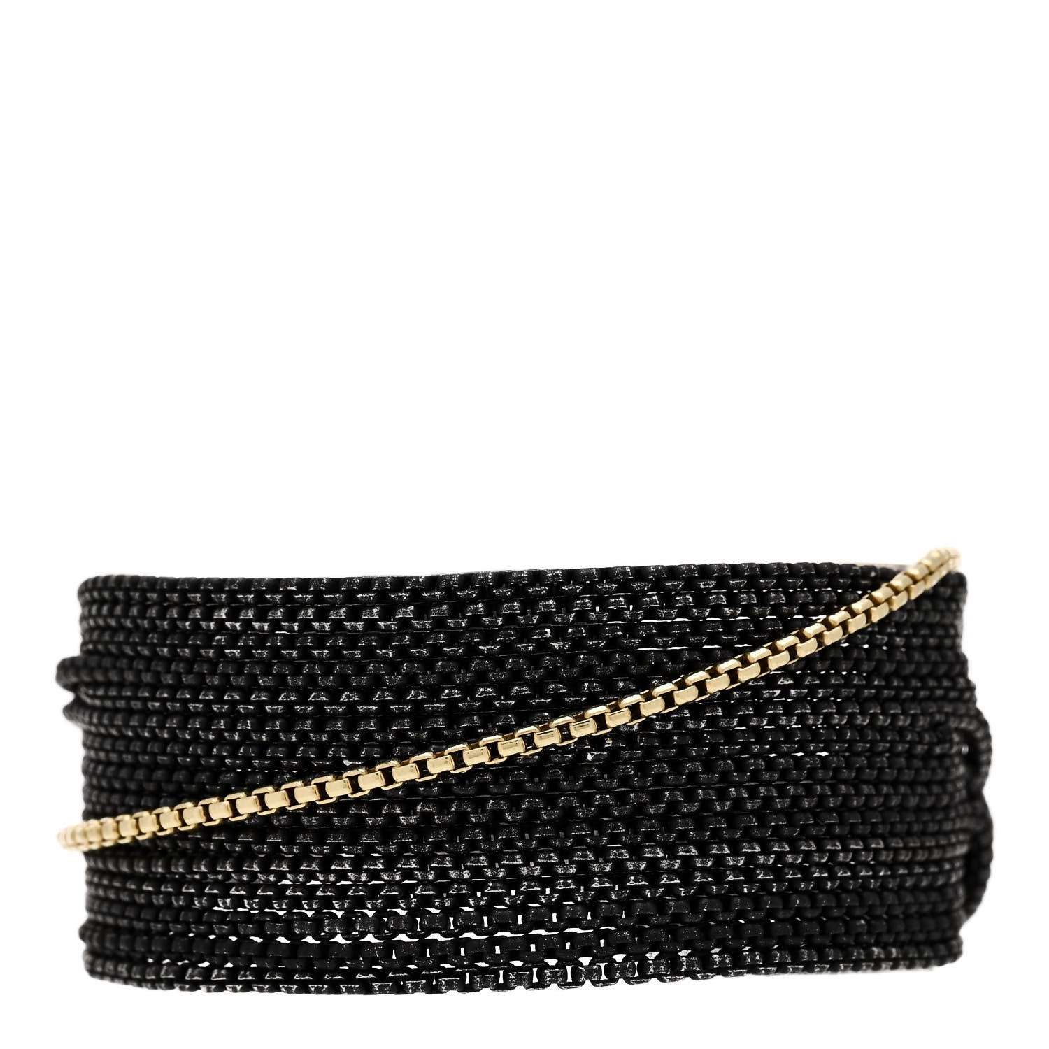David Yurman Darkened Sterling Silver 18K Yellow Gold Multi-Chain Bracelet 1 of 3
