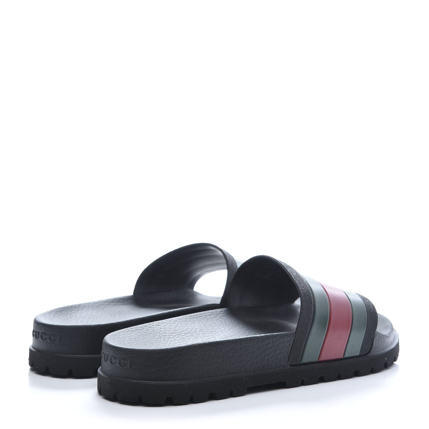 Rubber Web Mens Lug Sole Slide Sandals 8 Black Green Red