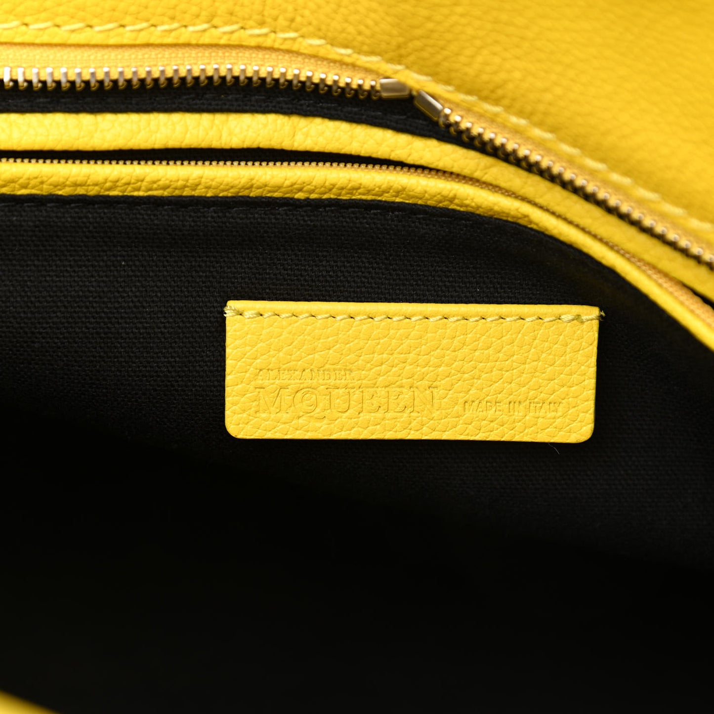 Pebbled Calfskin Large Skull Padlock Zip Around Tote Yellow