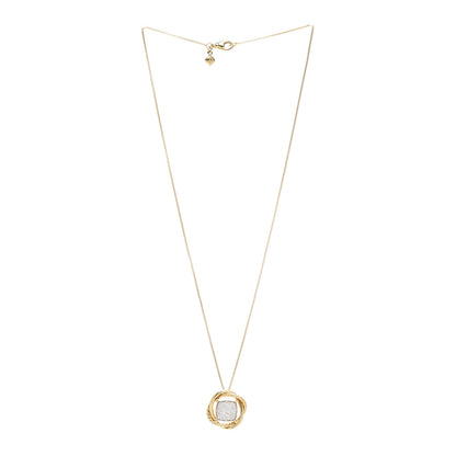 David Yurman 18K Yellow Gold Diamond 20mm Infinity Pendant Necklace 3 of 4