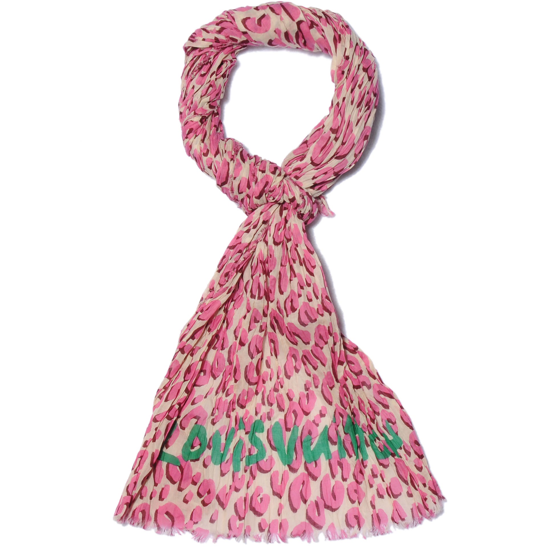 Louis Vuitton Cotton Leopard Pareo Blanc Corail 1 of 7