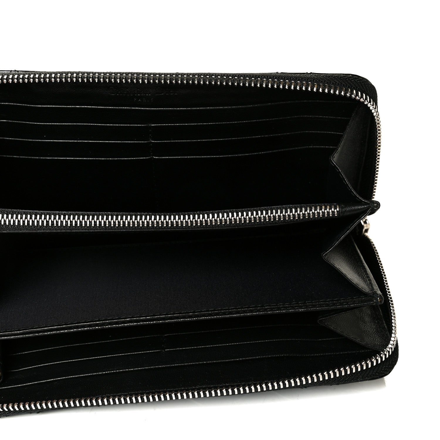 Christian Dior Patent Cannage Lady Dior Continental Zip Wallet Black 4 of 7