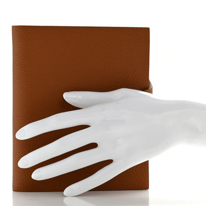 Hermes Togo Ulysse PM Notebook Cover Gold 2 of 9