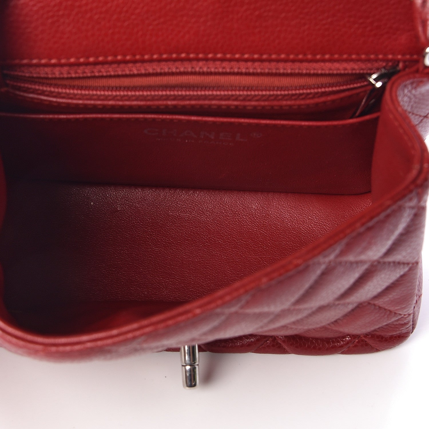 Chanel Caviar Quilted Mini Square Flap Red 5 of 11