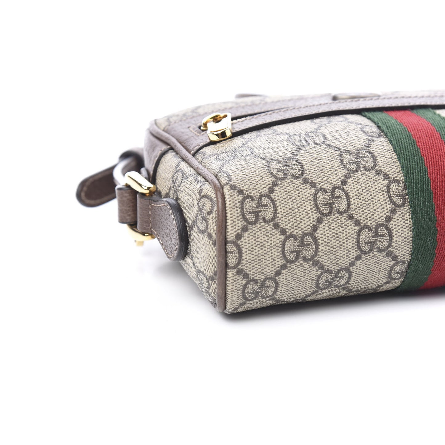 GG Supreme Monogram Web Mini Ophidia Shoulder Bag Brown