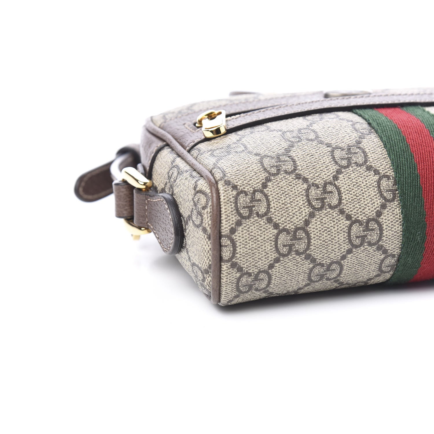 Gucci GG Supreme Monogram Web Mini Ophidia Shoulder Bag Brown 7 of 9