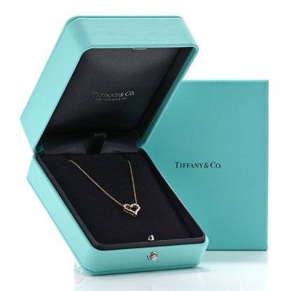 Tiffany 18K Yellow Gold Diamond Mini Heart Pendant Necklace 6 of 6