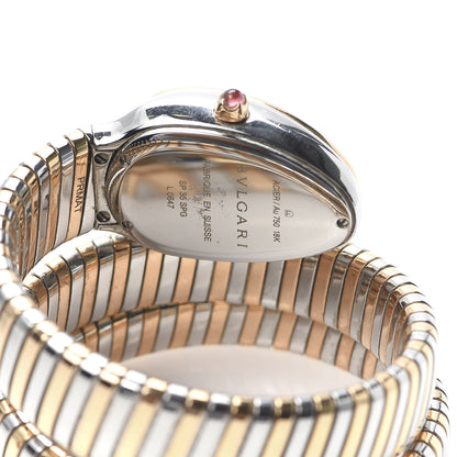 Bulgari Stainless Steel 18K Rose Gold Diamond Bezel 35mm Serpenti Tubogas Double Spiral Quartz Watch Black 5 of 6