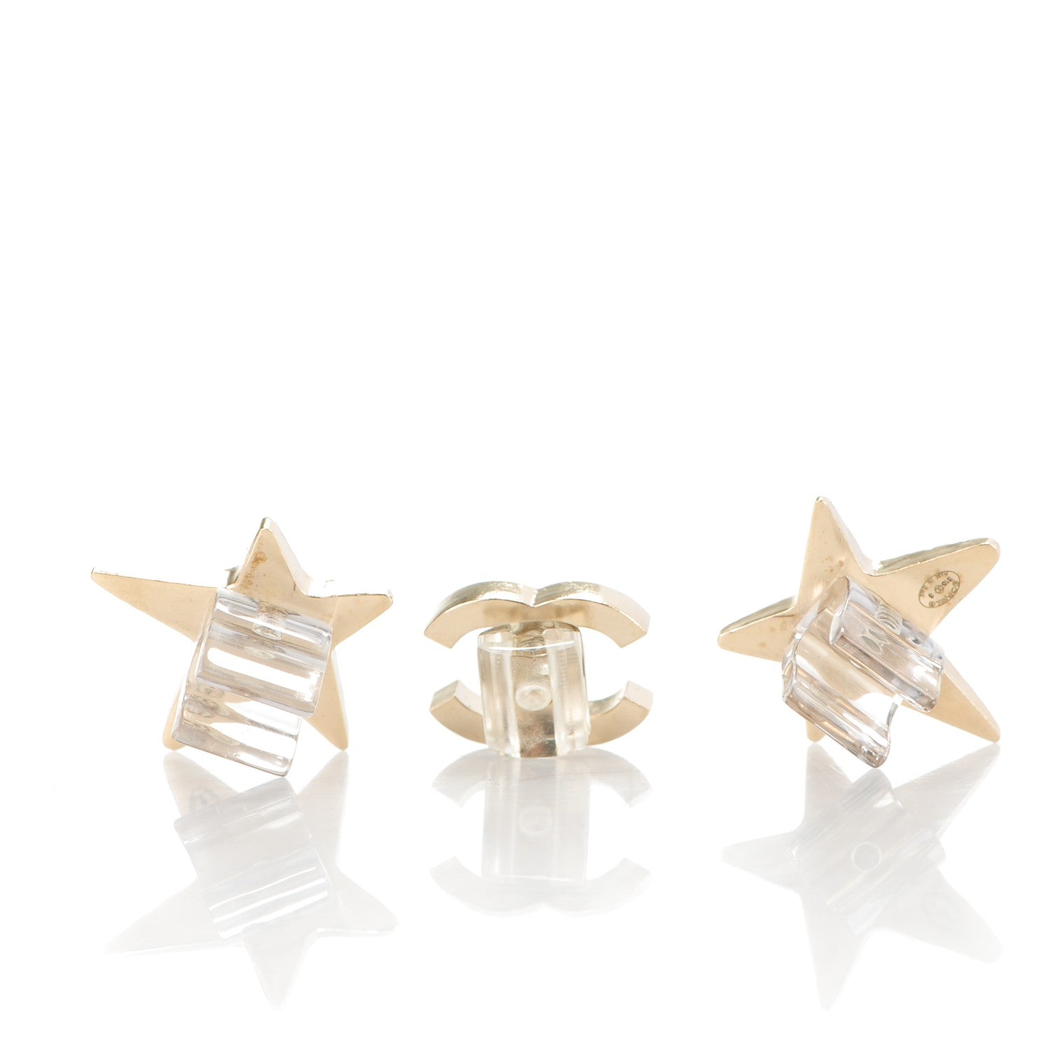 Chanel Swarovski Crystal CC Star Earphone Charms Gold 3 of 4