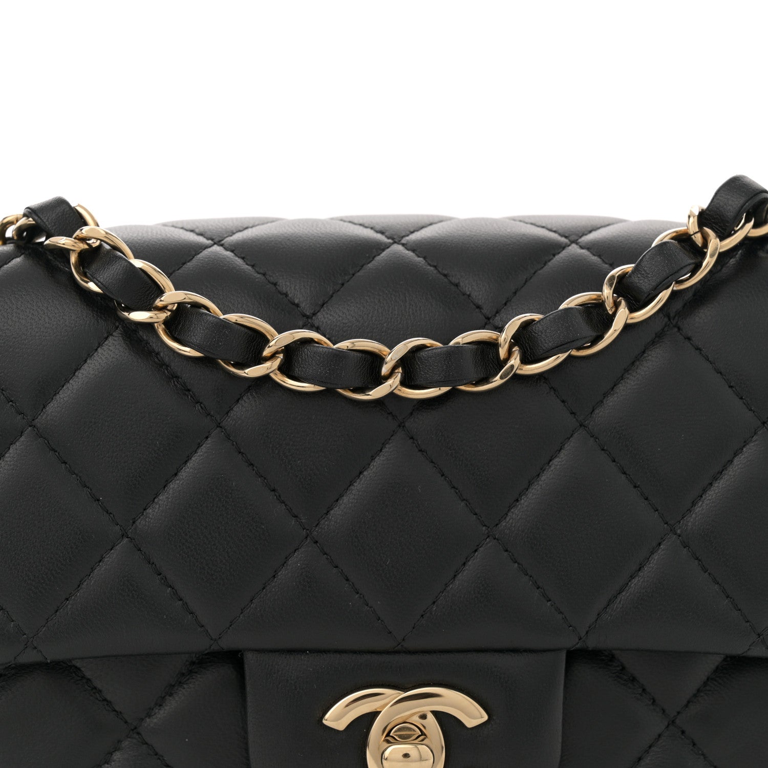 Chanel Lambskin Quilted Mini Rectangular Flap Black 8 of 10