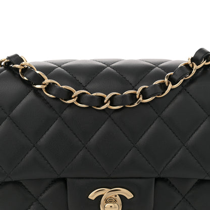 Chanel Lambskin Quilted Mini Rectangular Flap Black 8 of 10