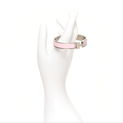 Hermes Enamel Narrow Clic Clac H Bracelet PM Rose Candeur 2 of 5