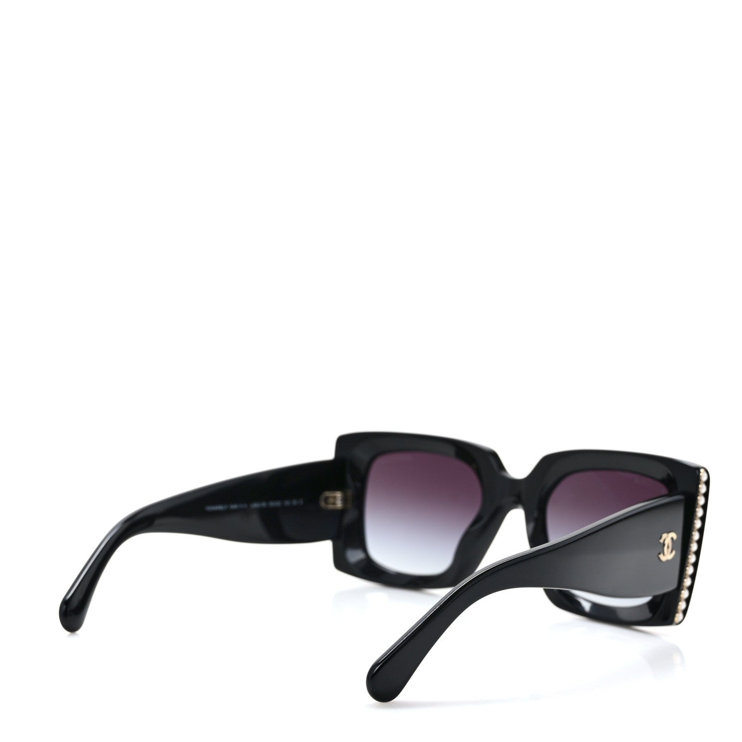 Chanel Acetate Pearl Rectangle Sunglasses 5480-H-A Black 4 of 7