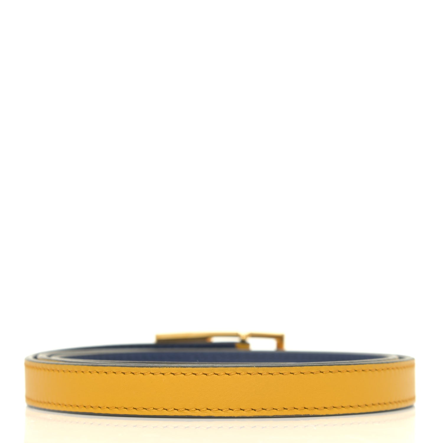 Hermes Epsom Swift 13mm Lucky 15 Belt 80 Jaune Ambre Bleu Saphir 2 of 9