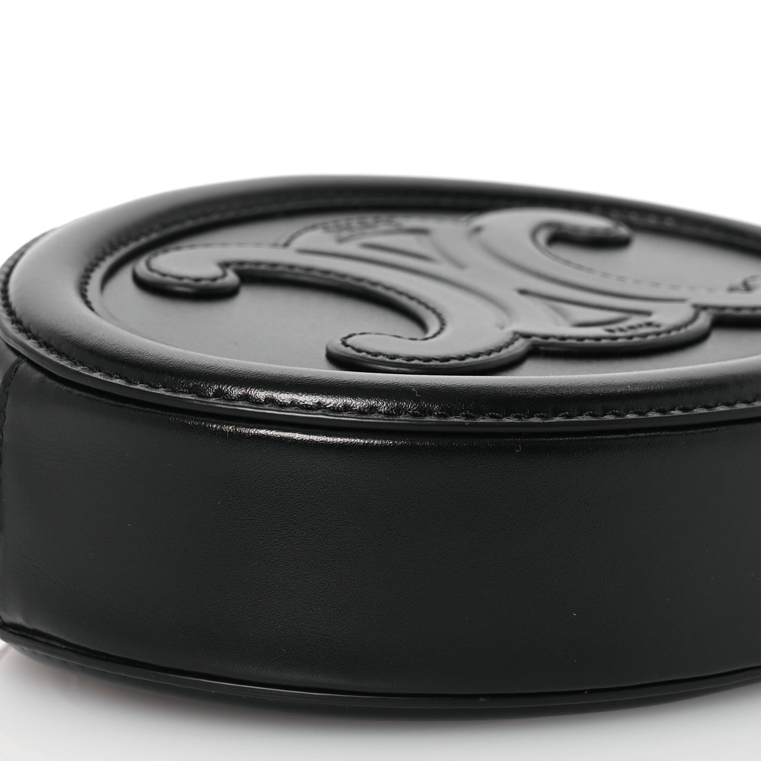 Celine Smooth Calfskin Cuir Triomphe Oval Bag Black 10 of 11