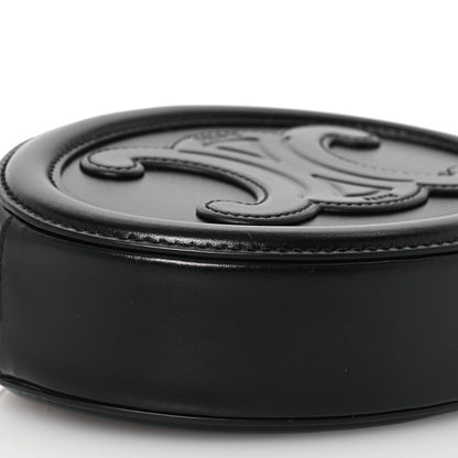 Celine Smooth Calfskin Cuir Triomphe Oval Bag Black 10 of 11