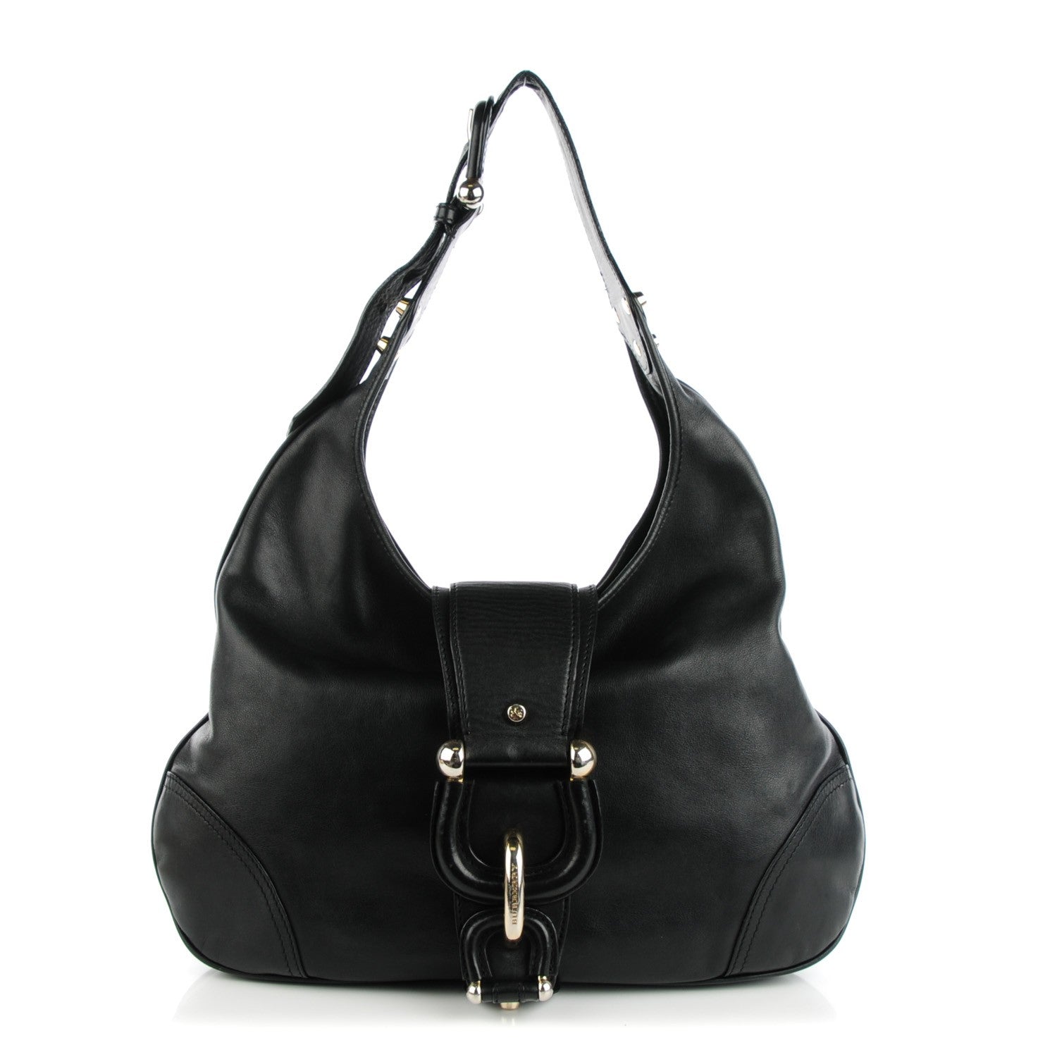 Burberry Calfskin Buckle Hobo Black 1 of 8