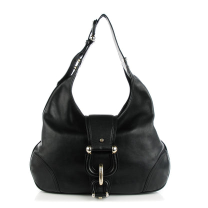 Burberry Calfskin Buckle Hobo Black 1 of 8