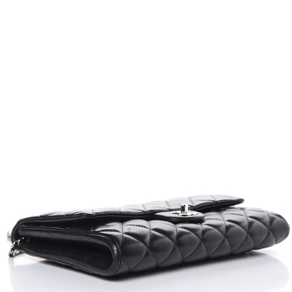 Chanel Lambskin Quilted Clutch With Chain Flap Black 4 of 11