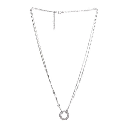 Cartier 18K White Gold 2 Diamond LOVE Necklace 3 of 5