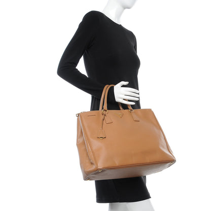 Prada Saffiano Lux Extra Large Galleria Double Zip Tote Caramel 2 of 18