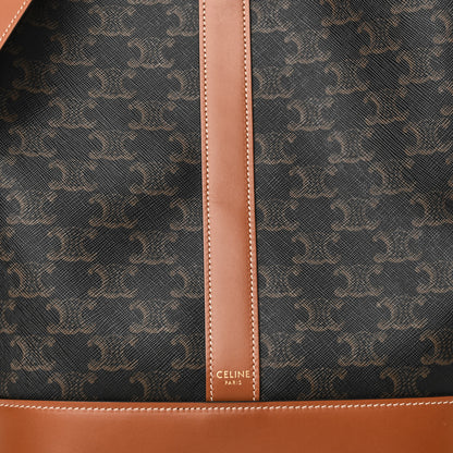 Celine Triomphe Canvas Calfskin Medium Bucket Bag Tan 9 of 11