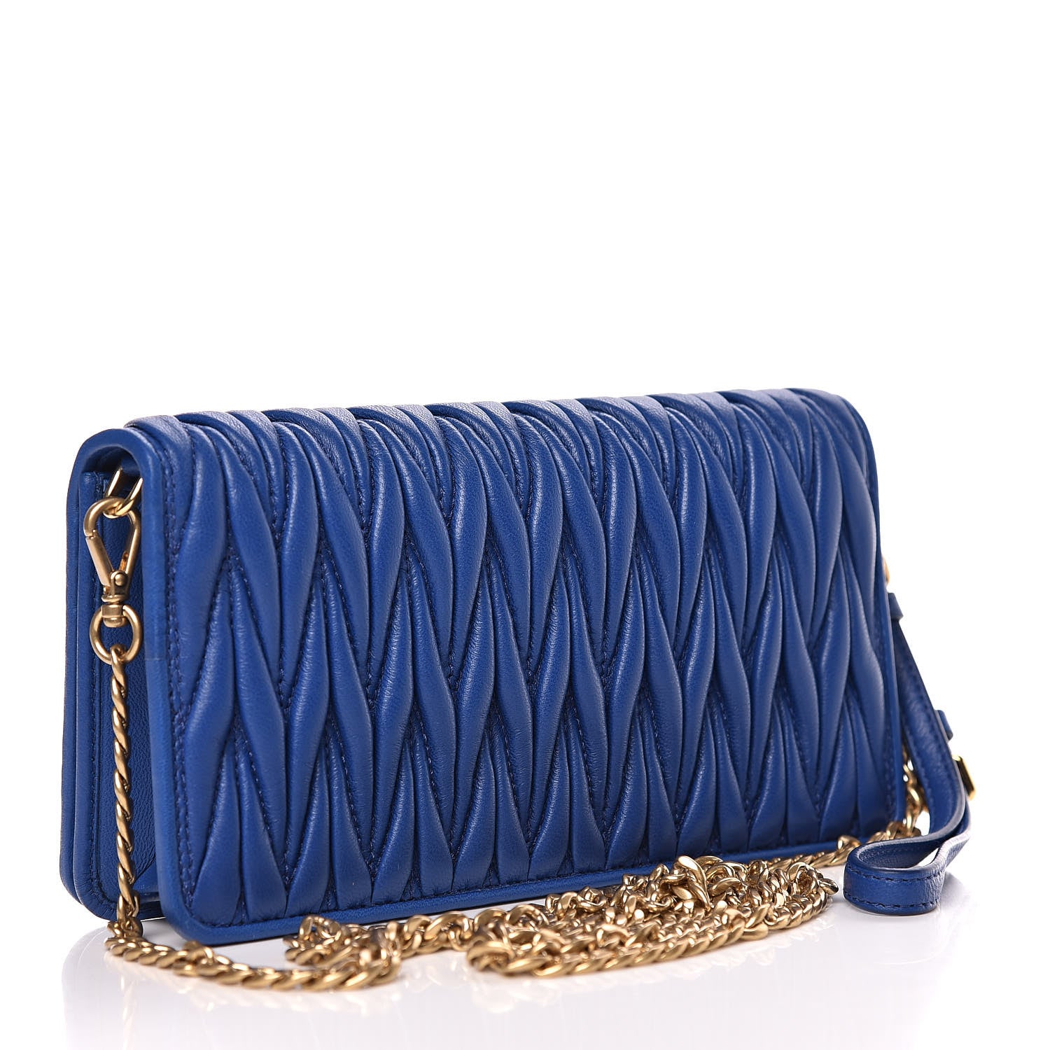 Miu Miu Nappa Matelasse Chain Crossbody Bag Azzurro 3 of 11