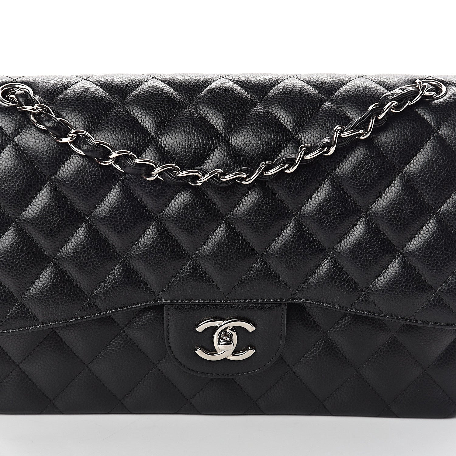 Chanel Caviar Quilted Jumbo Double Flap Black 9 of 10