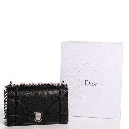 Christian Dior Grained Calfskin Small Diorama Flap Bag Black 8 of 8