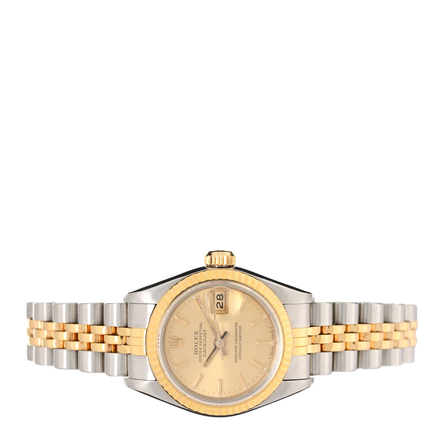 Stainless Steel 18K Yellow Gold 26mm Oyster Perpetual Datejust Watch Champagne 69173