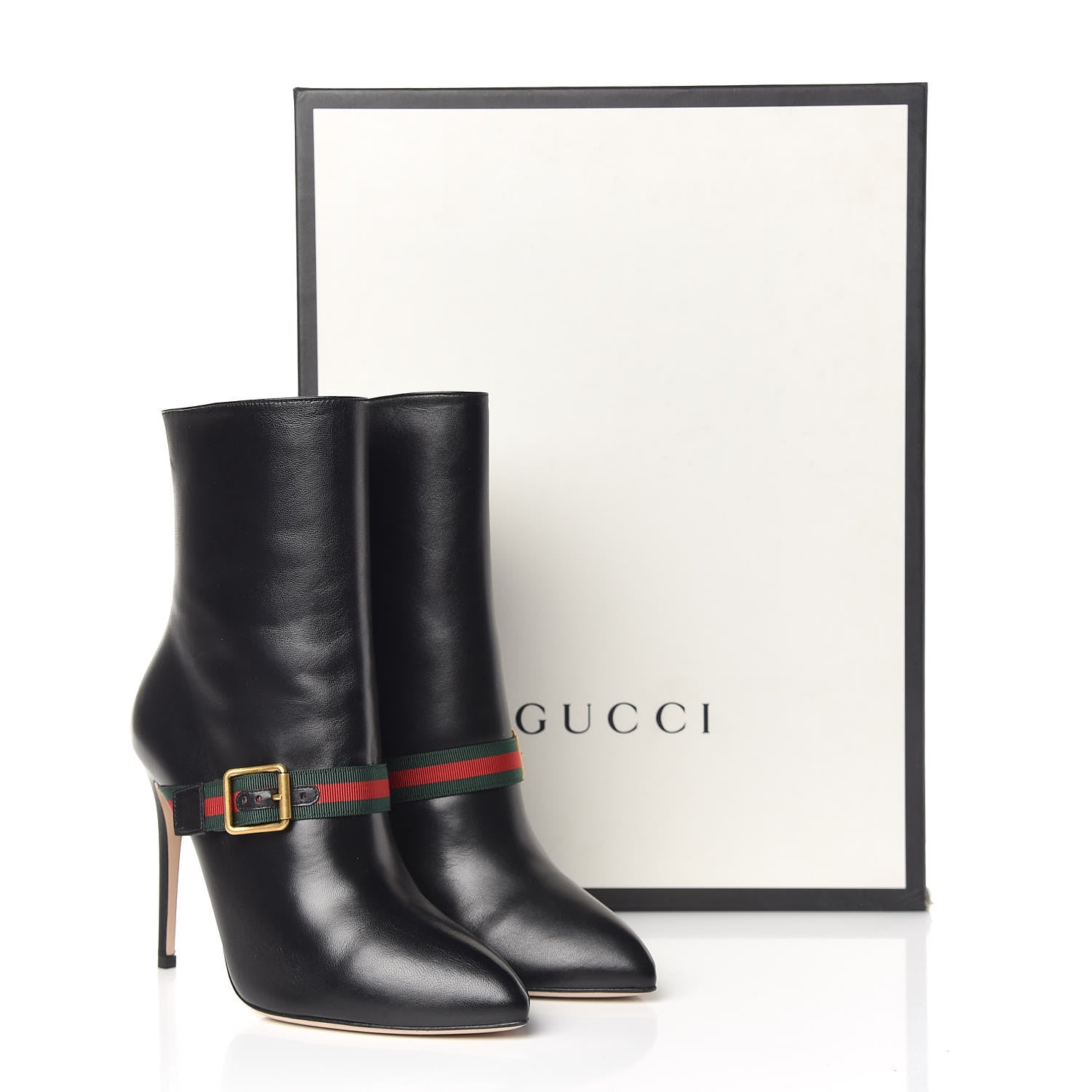 Gucci Nappa Sylvie Ankle Boots 38.5 Black 10 of 10