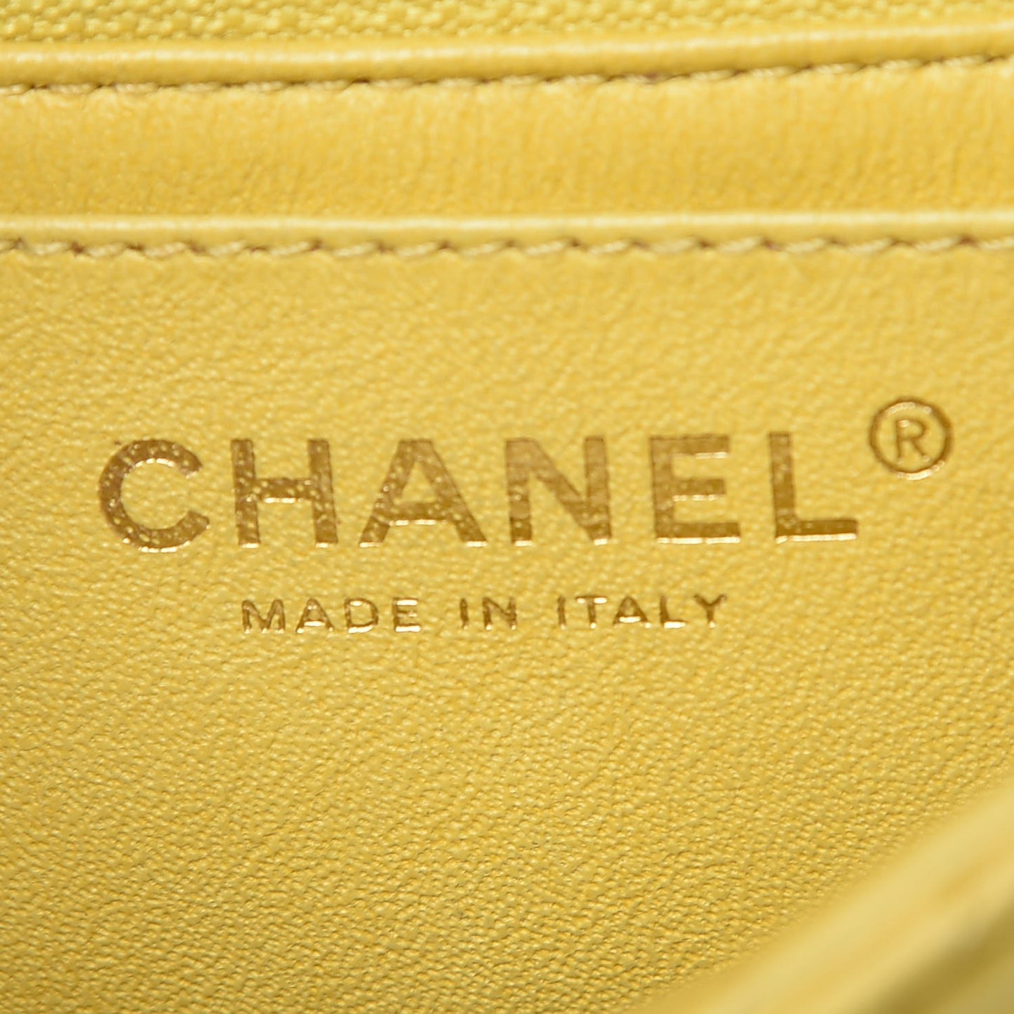 Lambskin Quilted Mini Square Flap Yellow