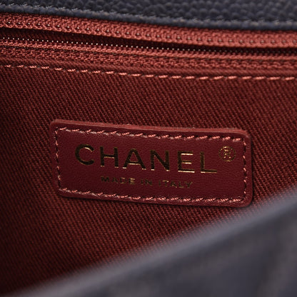 Chanel Iridescent Grained Calfskin Globe Trotter Medium Flap Navy Blue 6 of 8