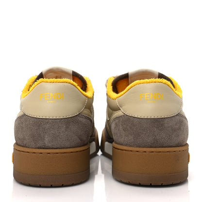 Fendi Calfskin Suede Fendi Match Low Top Sneakers 39 Dodo Straw Yellow 5 of 9