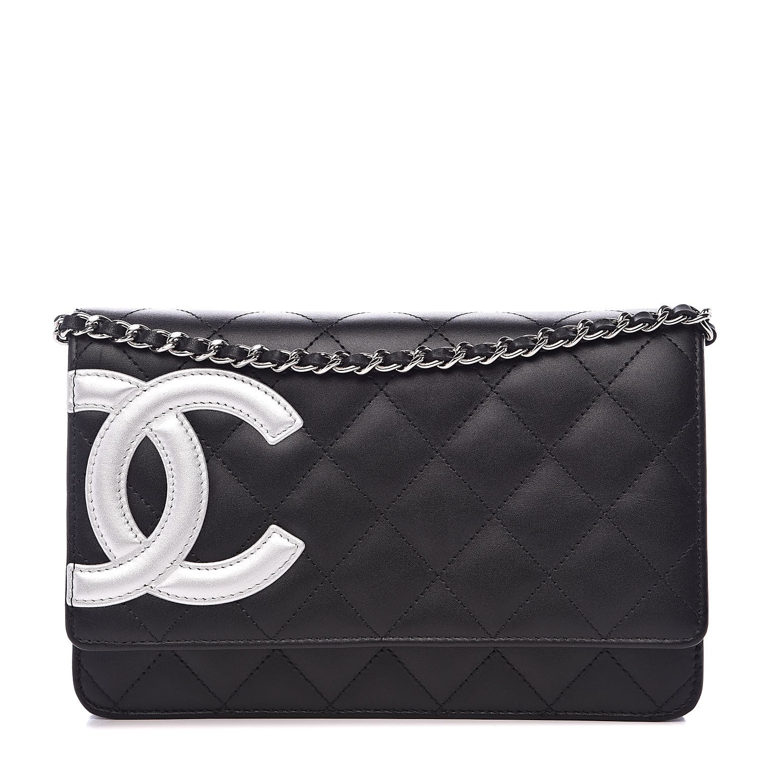 Chanel Calfskin Quilted Cambon Wallet On Chain WOC Black 1 of 13