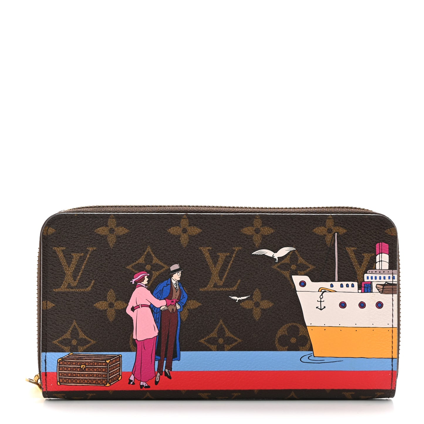 Monogram 2016 Christmas Animation Zippy Wallet Rouge