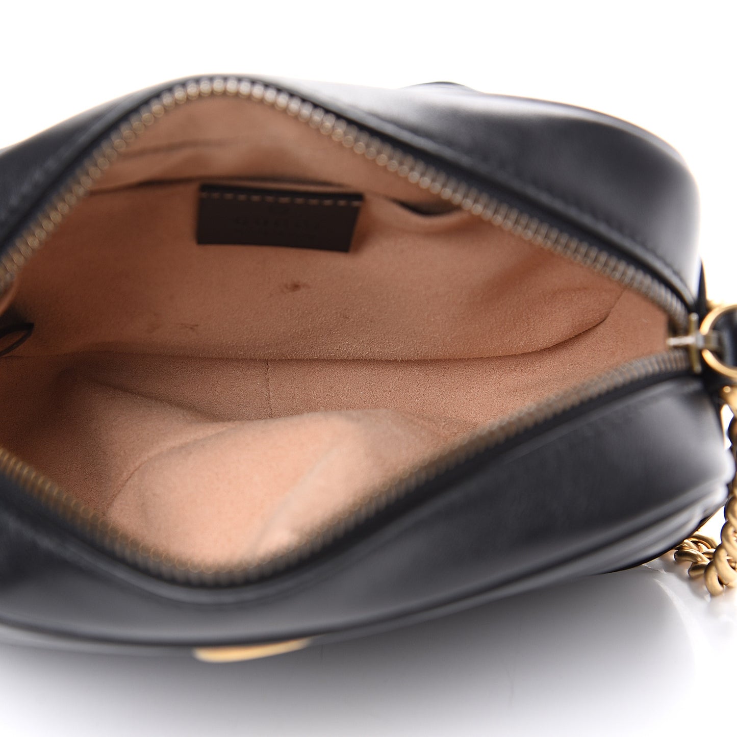 Calfskin Matelasse Mini GG Marmont Chain Shoulder Bag Black