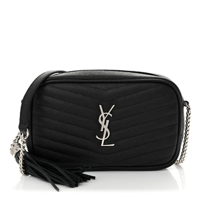 Saint Laurent Grain De Poudre Matelasse Monogram Mini Lou Camera Bag Black 1 of 10