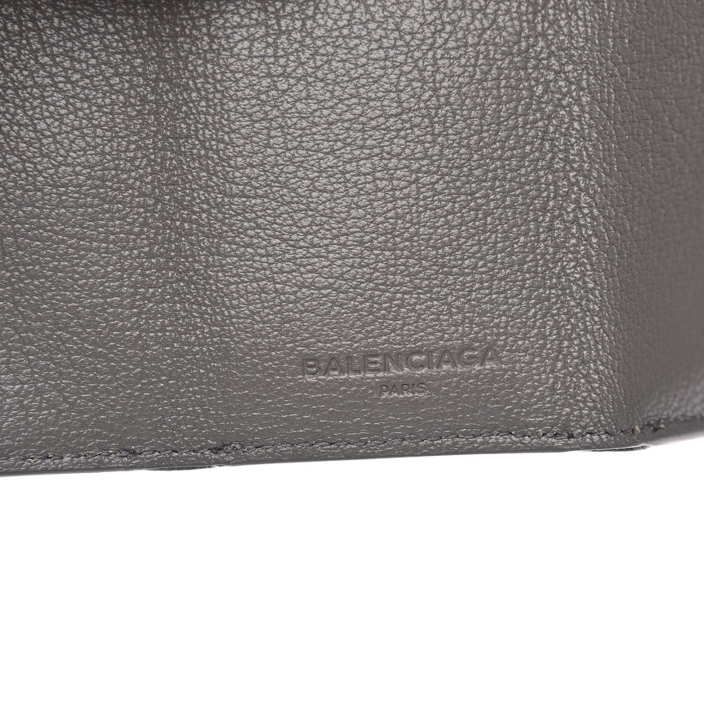 Chevre Gold Hardware Metallic Edge Card Case Gris Acier