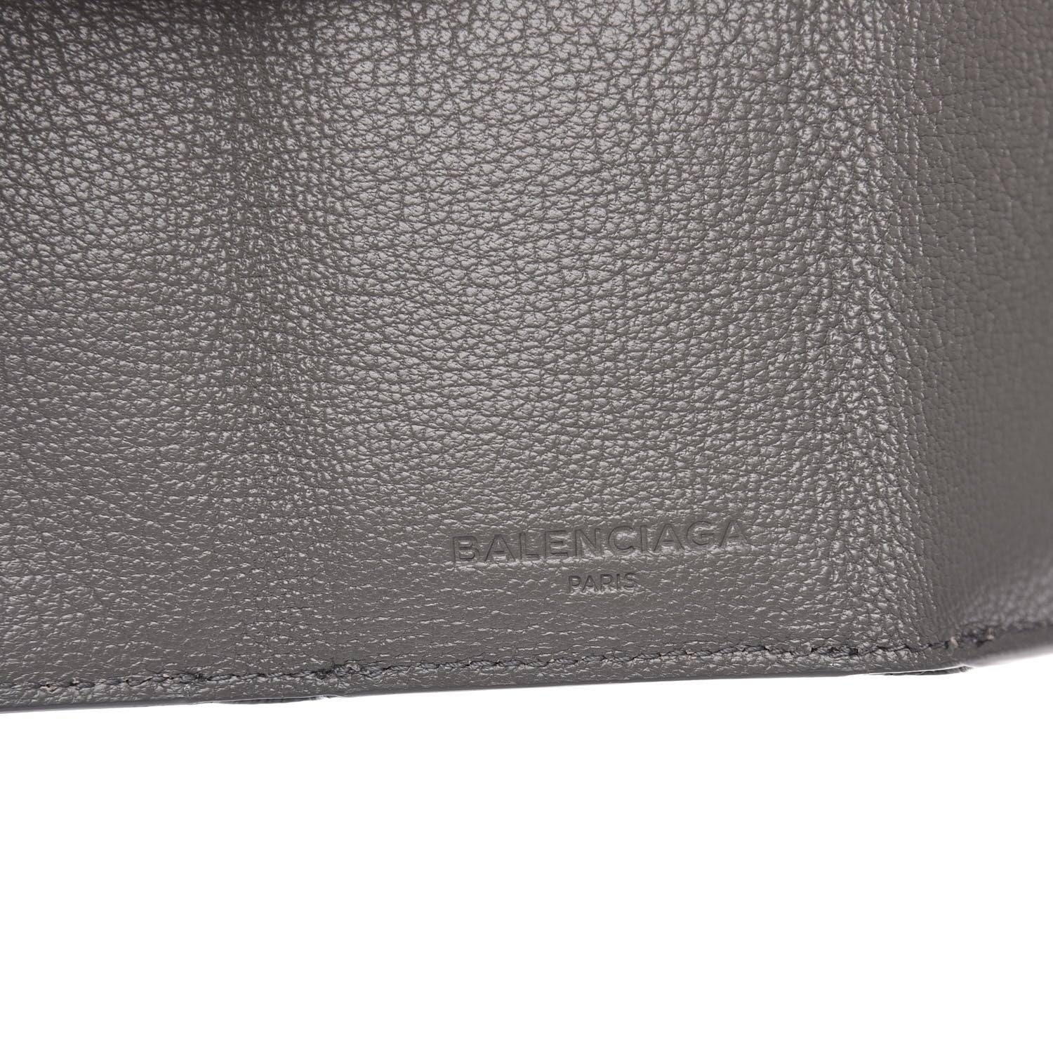 Balenciaga Chevre Gold Hardware Metallic Edge Card Case Gris Acier 7 of 8