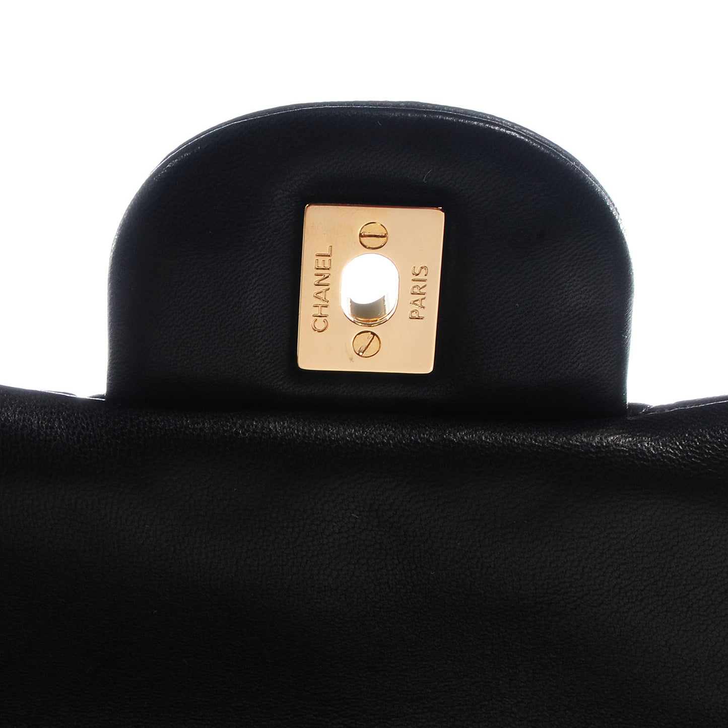 Lambskin Quilted Maxi Double Flap Black