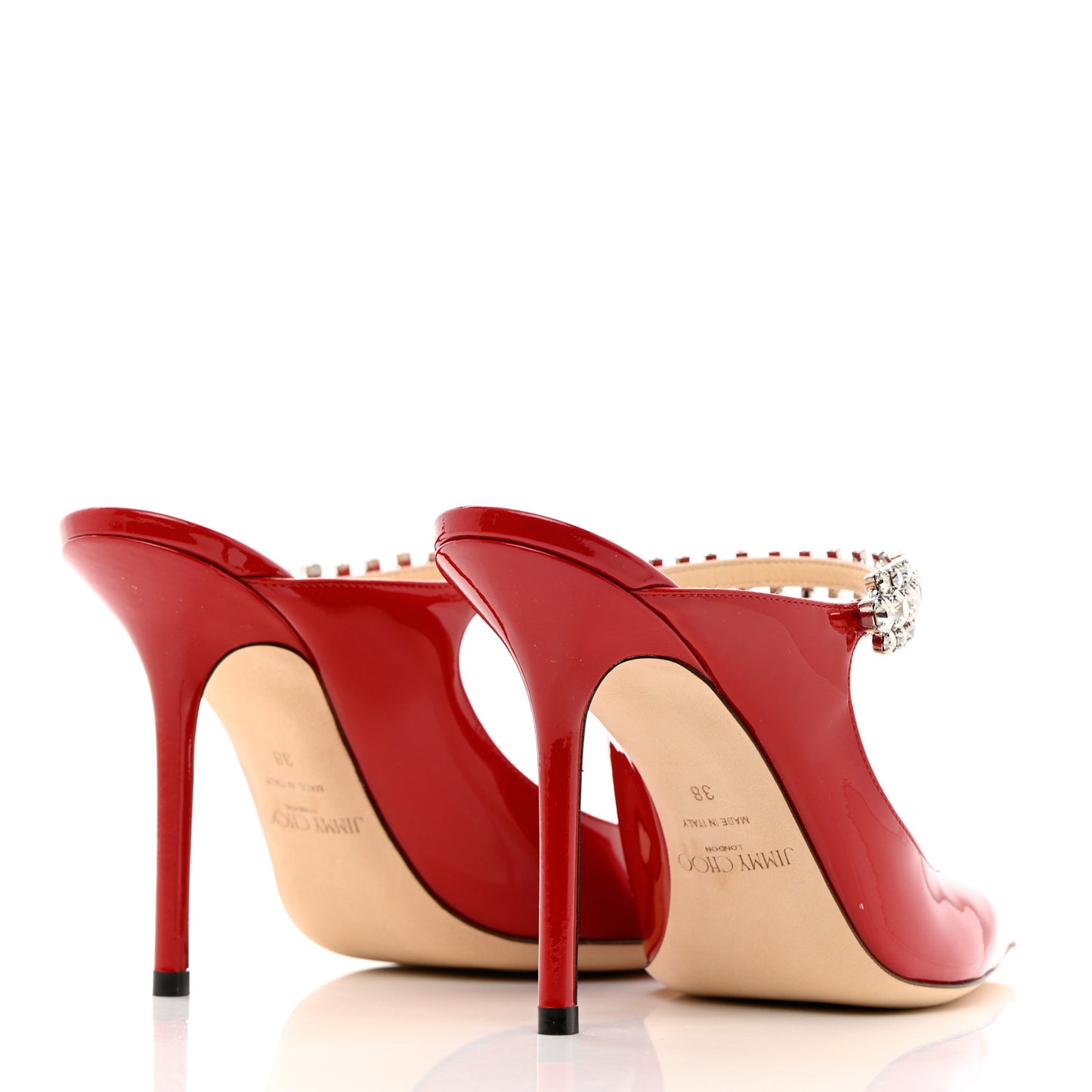 Patent Crystal Bing 100 Pumps 38 Red