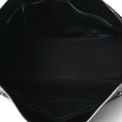 Saint Laurent Cracked Shiny Calfskin Medium Souple Sac De Jour Duffle Black 5 of 10