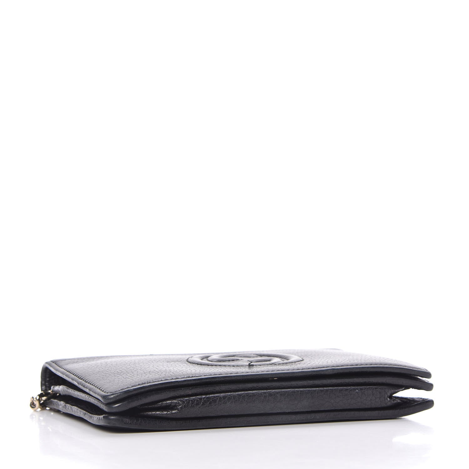 Gucci Pebbled Calfskin Soho Wallet on Chain Black 4 of 9