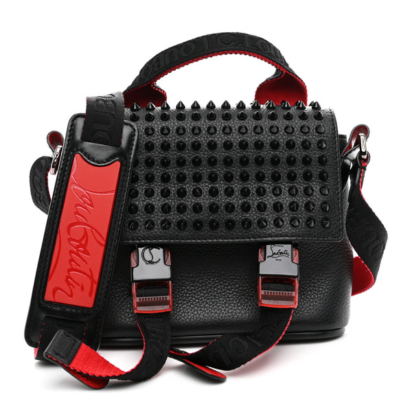 Christian Louboutin Calfskin Spikes Mini Loubiclic Messenger Black Christian Louboutin Calfskin Spikes Mini Loubiclic Messenger Black