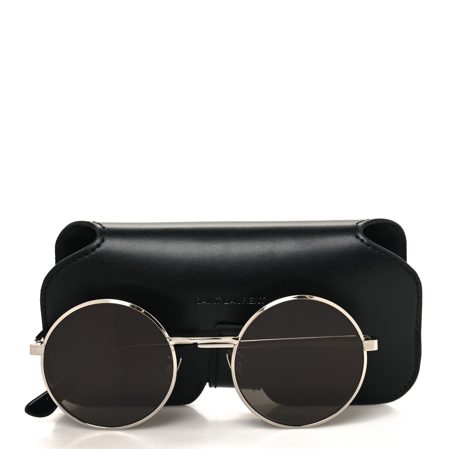 Metal Round SL 136 Sunglasses Black Silver