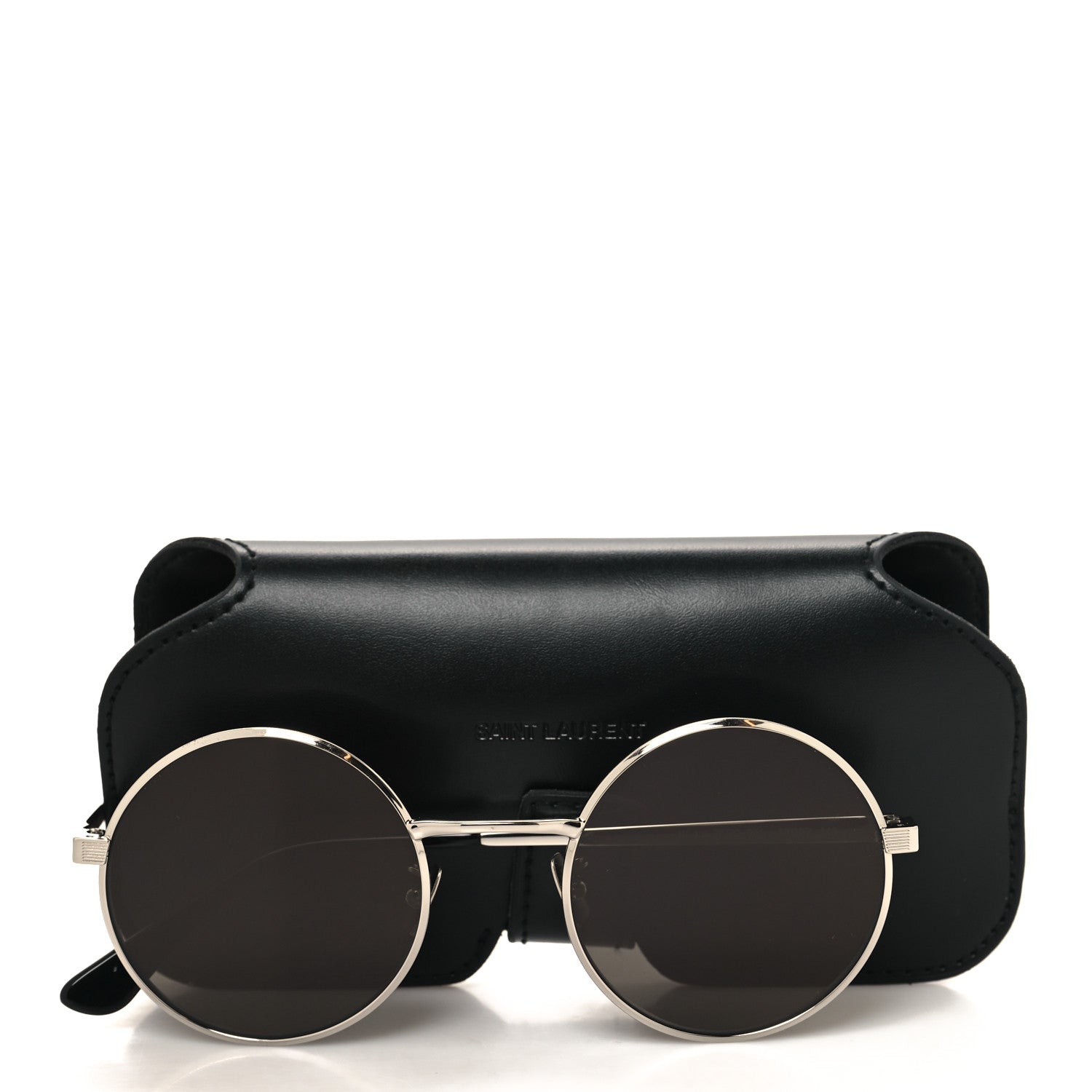 Saint Laurent Metal Round SL 136 Sunglasses Black Silver 8 of 8