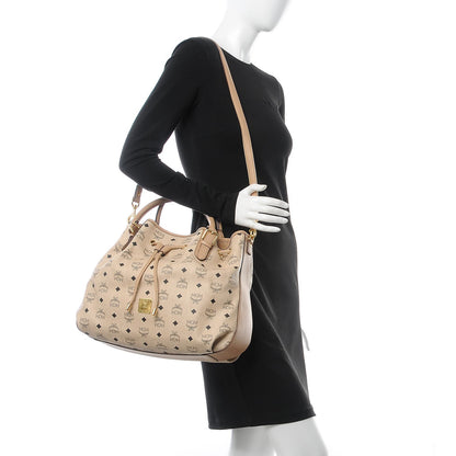 MCM Visetos Medium Drawstring Shopper Beige 3 of 20